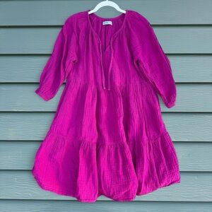 Sonoma Vibrant Magenta Long Sleeve Dress
